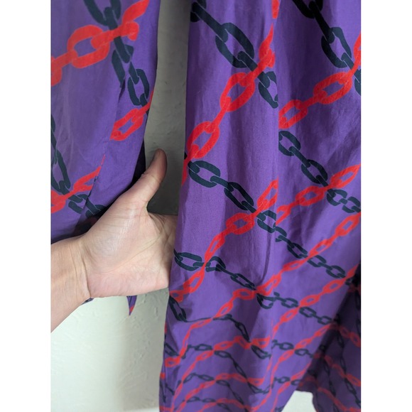 Clare V Charlotte chain print midi shirt dress size XS NWT Parisian chic - Picture 5 of 7